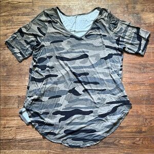 Torrid Gray Graphic Cuffed Sleeve Tee